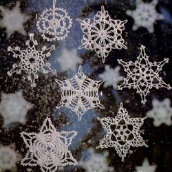 Digital | Christmas crochet pattern | Vintage | Crochet snowflakes | Christmas | New Year | PDF