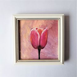 Small wall decor, Impasto painting for sale, Discount wall art, Framed painting, Flower wall decor for living room