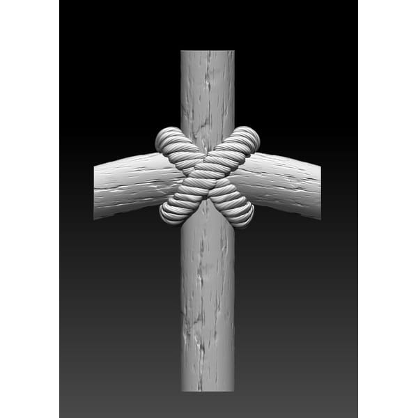 Cnc Router Twisted Rope Pattern 3D STL Model for CNC file Cross with rope - Inspire Uplift