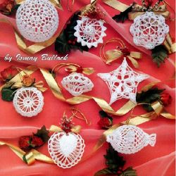 Digital | Crochet Patterns Christmas Romantic Ornaments | Vintage crochet pattern | Christmas | New Year | PDF template