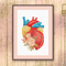 Human Heart Cross Stitch Pattern, Anatomical Heart Cross Stitch Pattern, Heart Cross Stitch Pattern, Modern Cross Stitch Pattern #oth_048