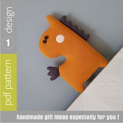 Horse sewing pattern PDF, rag doll tutorial in English, stuffed animal pattern, soft toy sewing diy