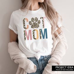 half leopard boho cat mom sublimation png design
