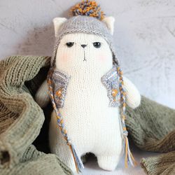 PDF knitting pattern - The angry Cat Labby, cat knitting pattern, Cat Stuffed Animal, Toy knitting pattern
