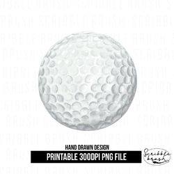 Watercolor Golf Ball Sublimation Design, Golf PNG Clipart