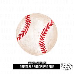 Watercolor Baseball Ball Sublimation Design, Baseball PNG Clipart