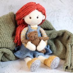 PDF knitting pattern - Doll knitting pattern Jane, knittting doll, Doll Stuffed, doll for kid,knitted doll, doll clothes