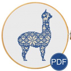 nordic lama for cross stitch pattern