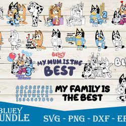 bluey bundle svg, bluey svg, bluey cartoon svg, cartoon svg png dxf eps digital file