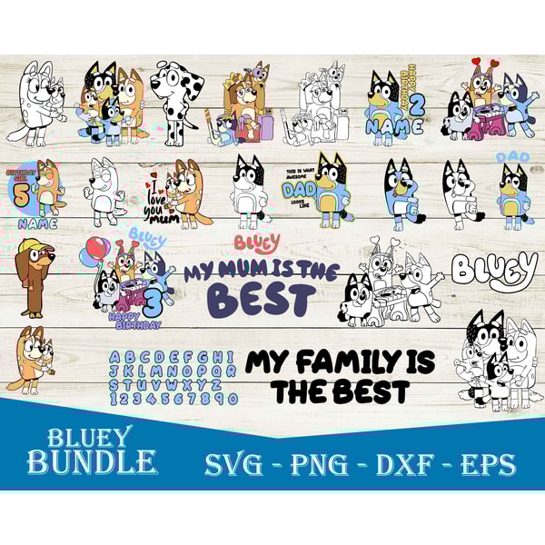 Bluey Bundle SVG, Bluey SVG, Bluey Cartoon SVG, Cartoon SVG - Inspire ...