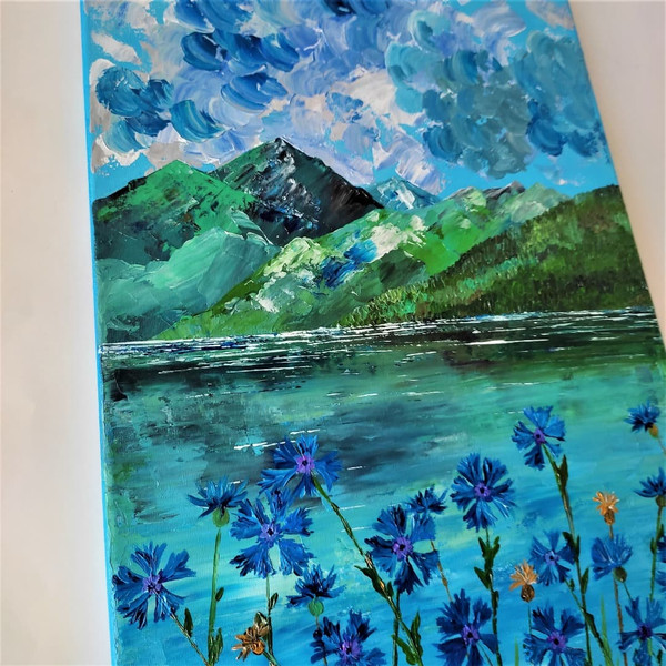 Handwritten-landscape-mountain-lake-and-wildflowers-cornflowers-by-acrylic-paints-10.jpg