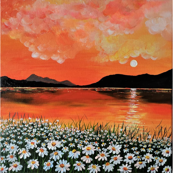 Handwritten-landscape-sunset-on-the-lake-daisies-grow-on-the-shore-by-acrylic-paints-7.jpg