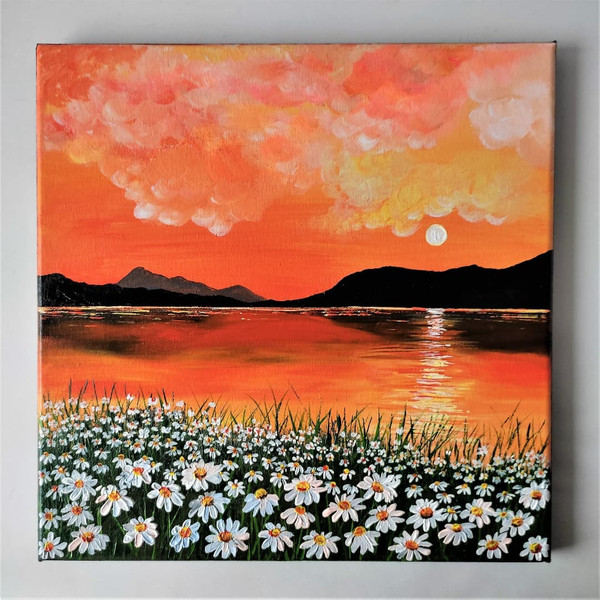 Handwritten-landscape-sunset-on-the-lake-daisies-grow-on-the-shore-by-acrylic-paints-10.jpg