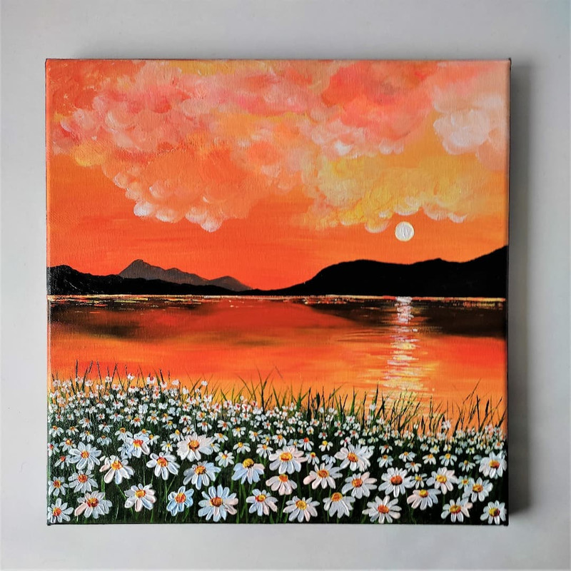 Handwritten-landscape-sunset-on-the-lake-daisies-grow-on-the-shore-by-acrylic-paints-9.jpg