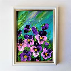 Flower painting on canvas, Floral paintings, Textured wall art canvas, Bright floral wall art, Flower painting acrylic