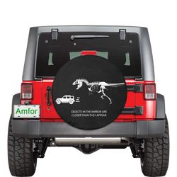 T-Rex Chasing Car Spare Tire Cover