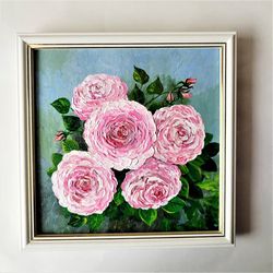 Rose painting on canvas, Floral paintings, Flower canvas wall art, Flower bouquet paintings, Flower painting acrylic