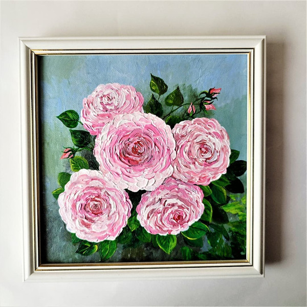 Handwritten-bouquet-of-pink-english-roses-by-acrylic-paints-1.jpg