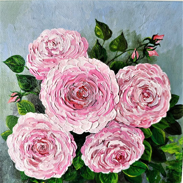 Handwritten-bouquet-of-pink-english-roses-by-acrylic-paints-2.jpg
