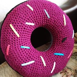 Donut pillow, Bagel pillow. Decorative pillow, living room decor. Bed for a cat or dog
