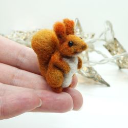 Miniature needle felted squirrel