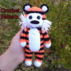 Tiger Hobbes crochet pattern amigurumi toy pdf file in English