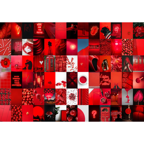 Ruby Red Collage 78 PCS Red aesthetic wall collage kit DIGITAL DOWNLOAD | Re | Inspire ...