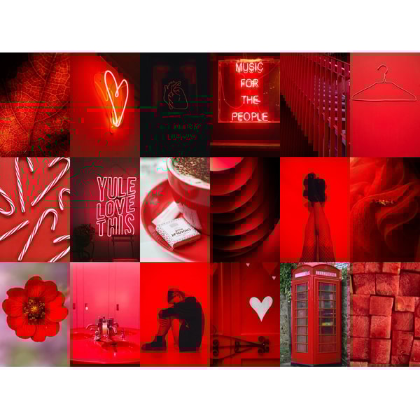 78 PCS Red aesthetic wall collage kit DIGITAL DOWNLOAD | Re | Inspire ...