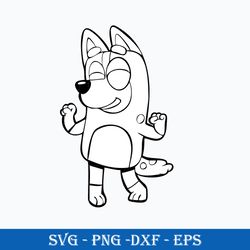 jumping bluey mon outline svg, bluey svg, cartoon svg, png, dxf, eps file.