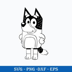 bluey dad outline svg, bluey dad svg, bluey svg, cartoon svg digital file.