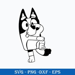 bluey dance outline svg, bluey svg, cartoon svg, png, dxf, eps file.