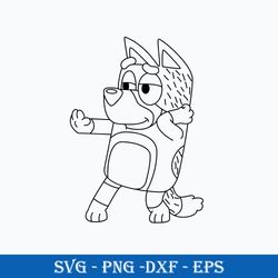 bandit outline svg, bandit bluey svg, bluey svg, cartoon svg digital file.