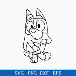 bingo heeler outline svg, bingo dog svg, bluey svg, cartoon svg png dxf eps digital file.