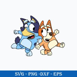 Bluey And Bingo Dog Jumping SVG, Bluey SVG, Bingo SVG, Cartoon SVG File.