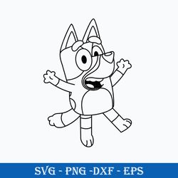 bluey dog puppy outline svg, bluey svg, cartoon svg png dxf eps file.