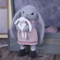 PDF knitting pattern - Bunny knitting pattern Amy,Rabbit Stuffed Animal, Toy knitting pattern, knitted Animal