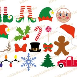 Christmas bundle svg Christmas bundle clipart Christmas png Christmas cut file Elg legs svg Elf hat svg Gingerbread svg