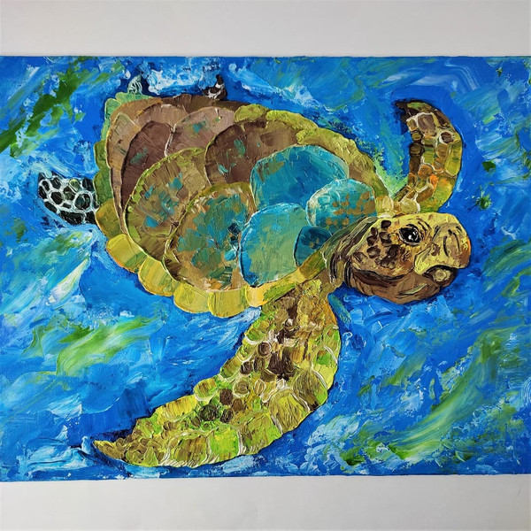 Handwritten-sea-turtle-swims-in-the-sea-by-acrylic-paint-4.jpg
