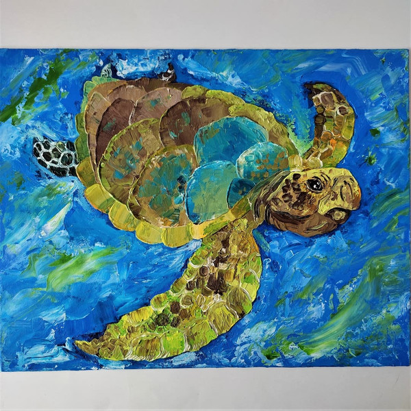 Handwritten-sea-turtle-swims-in-the-sea-by-acrylic-paint-6.jpg