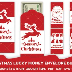 christmas lucky money envelope bundle - christmas svg bundle
