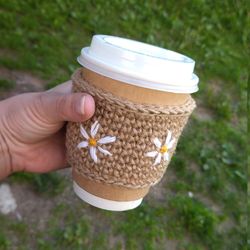 cute coffee cup holder, sleeve for cup, cup carrier