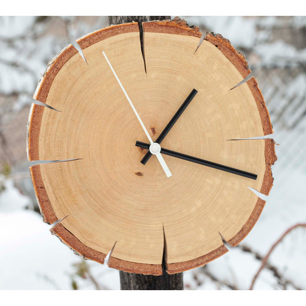 wood slice birch Rustic clock.jpg