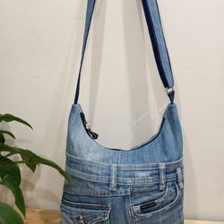 Jeans hobo shoulder bag- crossbody purse