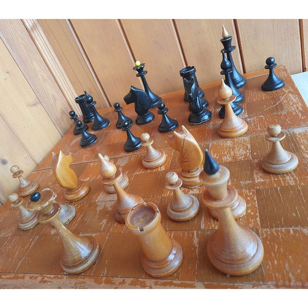 old soviet chess set 1960s