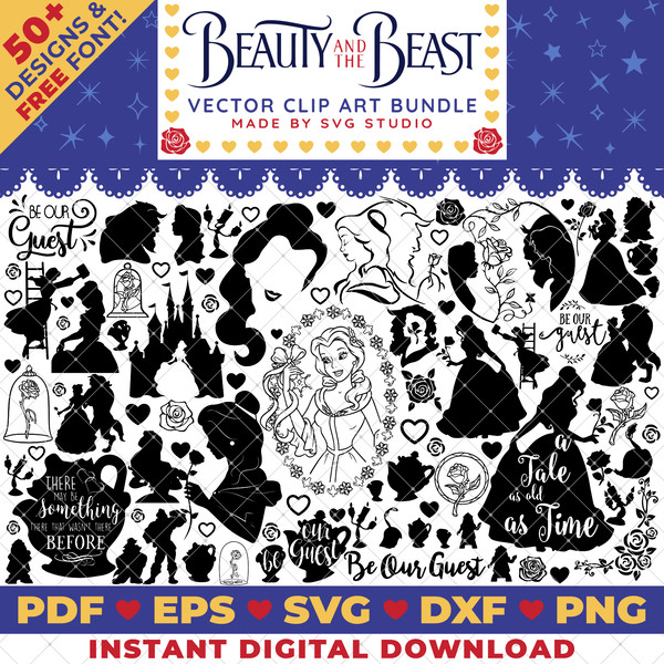 Disney Clip Art Beauty and the Beast Bundle.png