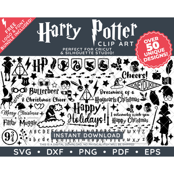 Harry Potter Christmas Clip Art Bundle by SVG Studio Thumbnail.png