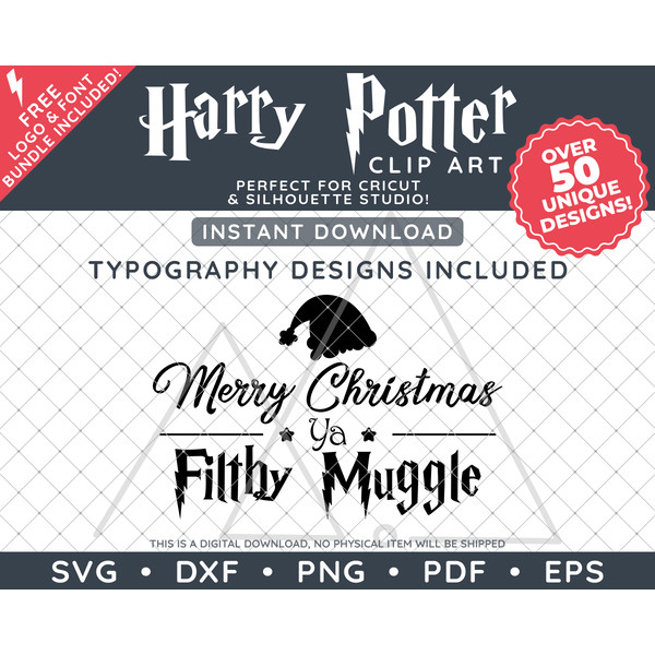 Harry Potter Christmas Clip Art Bundle by SVG Studio Thumbnail6.png