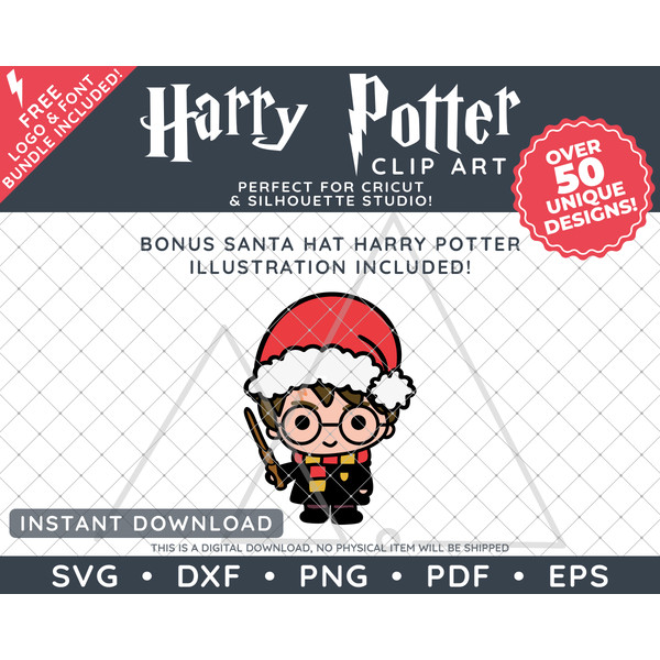 Harry Potter Christmas Clip Art Bundle by SVG Studio Thumbnail7.png