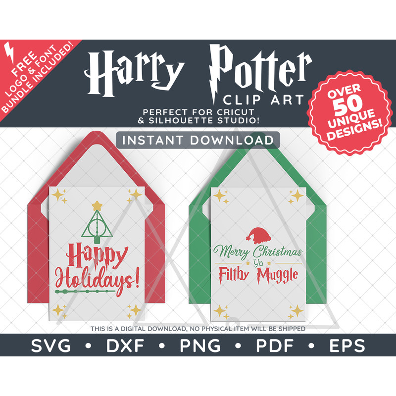 Harry Potter Christmas Clip Art Bundle by SVG Studio Thumbnail8.png