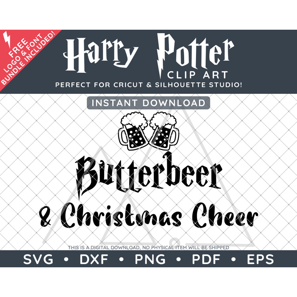 HP Butterbeer and Christmas Cheer Design by SVG Studio Thumbnail.png